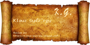 Klauz György névjegykártya