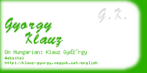 gyorgy klauz business card